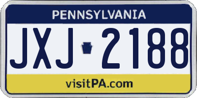 PA license plate JXJ2188