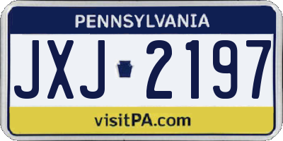PA license plate JXJ2197