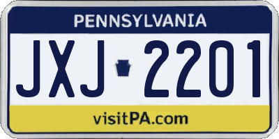 PA license plate JXJ2201