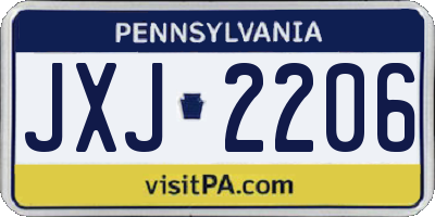 PA license plate JXJ2206