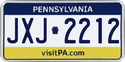 PA license plate JXJ2212