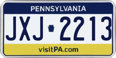 PA license plate JXJ2213