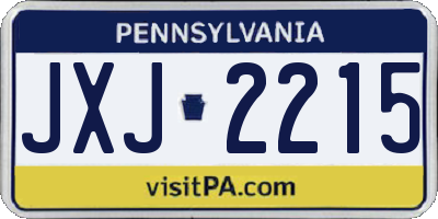 PA license plate JXJ2215