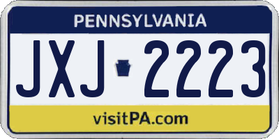 PA license plate JXJ2223