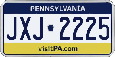 PA license plate JXJ2225