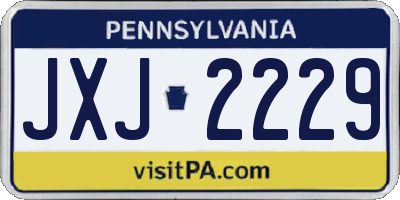 PA license plate JXJ2229