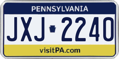PA license plate JXJ2240