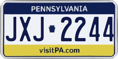 PA license plate JXJ2244