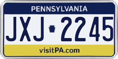 PA license plate JXJ2245