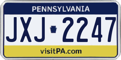 PA license plate JXJ2247