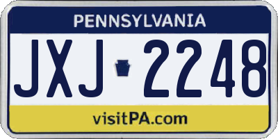 PA license plate JXJ2248
