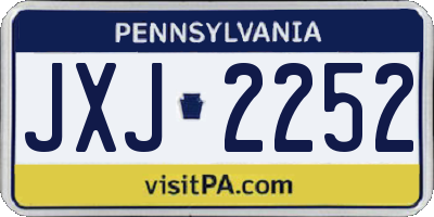 PA license plate JXJ2252