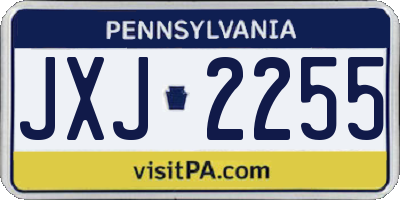 PA license plate JXJ2255
