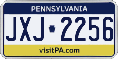 PA license plate JXJ2256