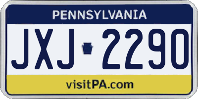 PA license plate JXJ2290