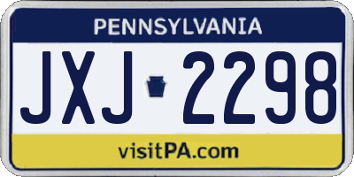PA license plate JXJ2298