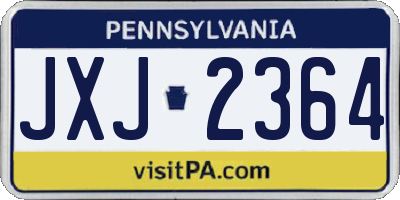 PA license plate JXJ2364