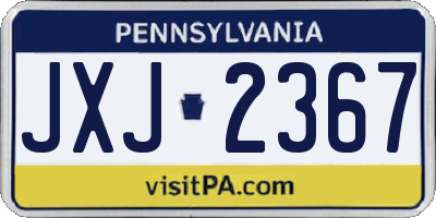 PA license plate JXJ2367