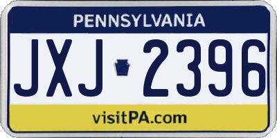 PA license plate JXJ2396