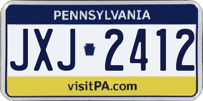 PA license plate JXJ2412