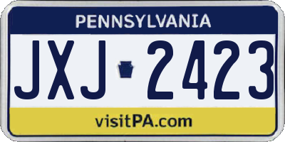 PA license plate JXJ2423
