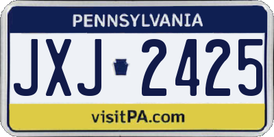 PA license plate JXJ2425