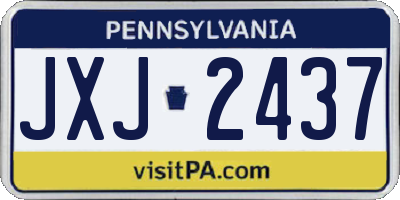 PA license plate JXJ2437