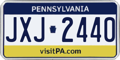 PA license plate JXJ2440