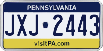 PA license plate JXJ2443