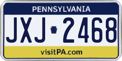 PA license plate JXJ2468