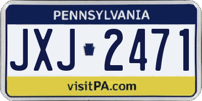 PA license plate JXJ2471