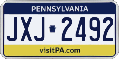 PA license plate JXJ2492