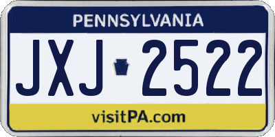 PA license plate JXJ2522
