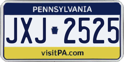 PA license plate JXJ2525
