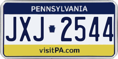 PA license plate JXJ2544