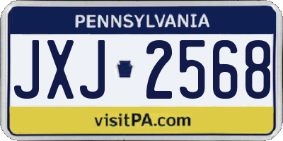 PA license plate JXJ2568
