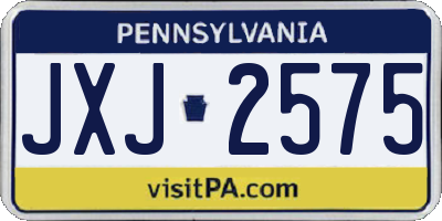 PA license plate JXJ2575