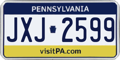 PA license plate JXJ2599