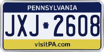 PA license plate JXJ2608