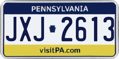 PA license plate JXJ2613
