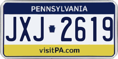 PA license plate JXJ2619