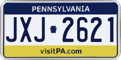 PA license plate JXJ2621