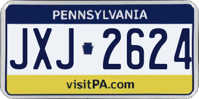 PA license plate JXJ2624