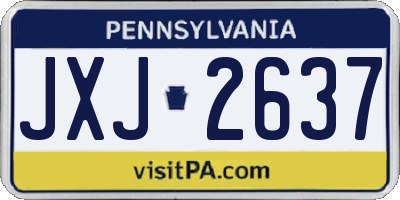 PA license plate JXJ2637