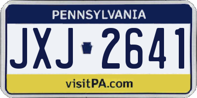 PA license plate JXJ2641