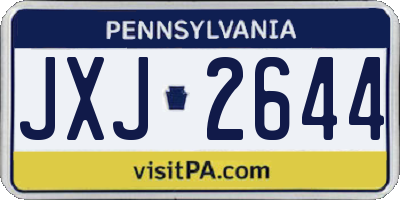 PA license plate JXJ2644