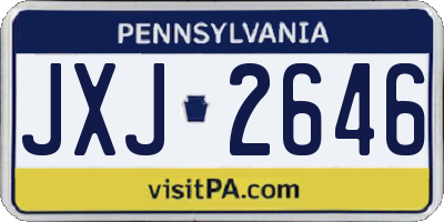 PA license plate JXJ2646