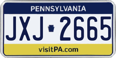 PA license plate JXJ2665