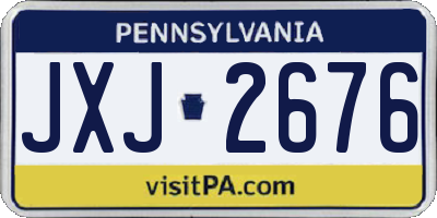 PA license plate JXJ2676