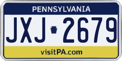 PA license plate JXJ2679